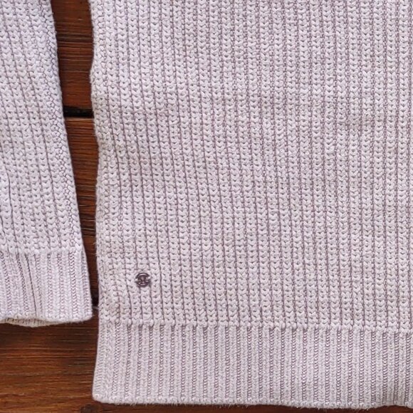 Lululemon Bring the Cozy Pink Chunky Cable Knit Sweater High Neck Boho Size 6 - Picture 7 of 10